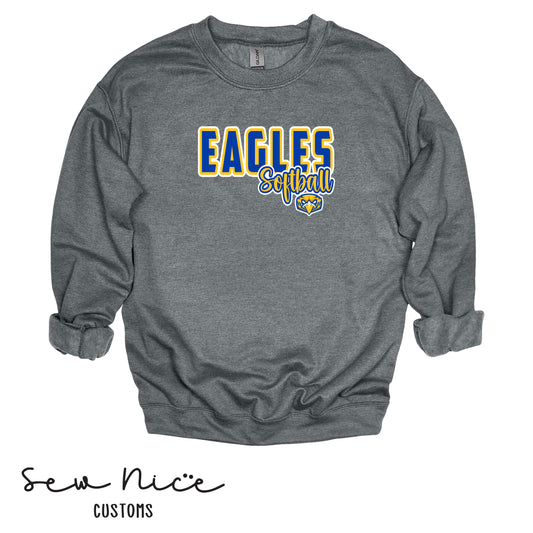 Eagles Softball Script- Crewneck Sweatshirt