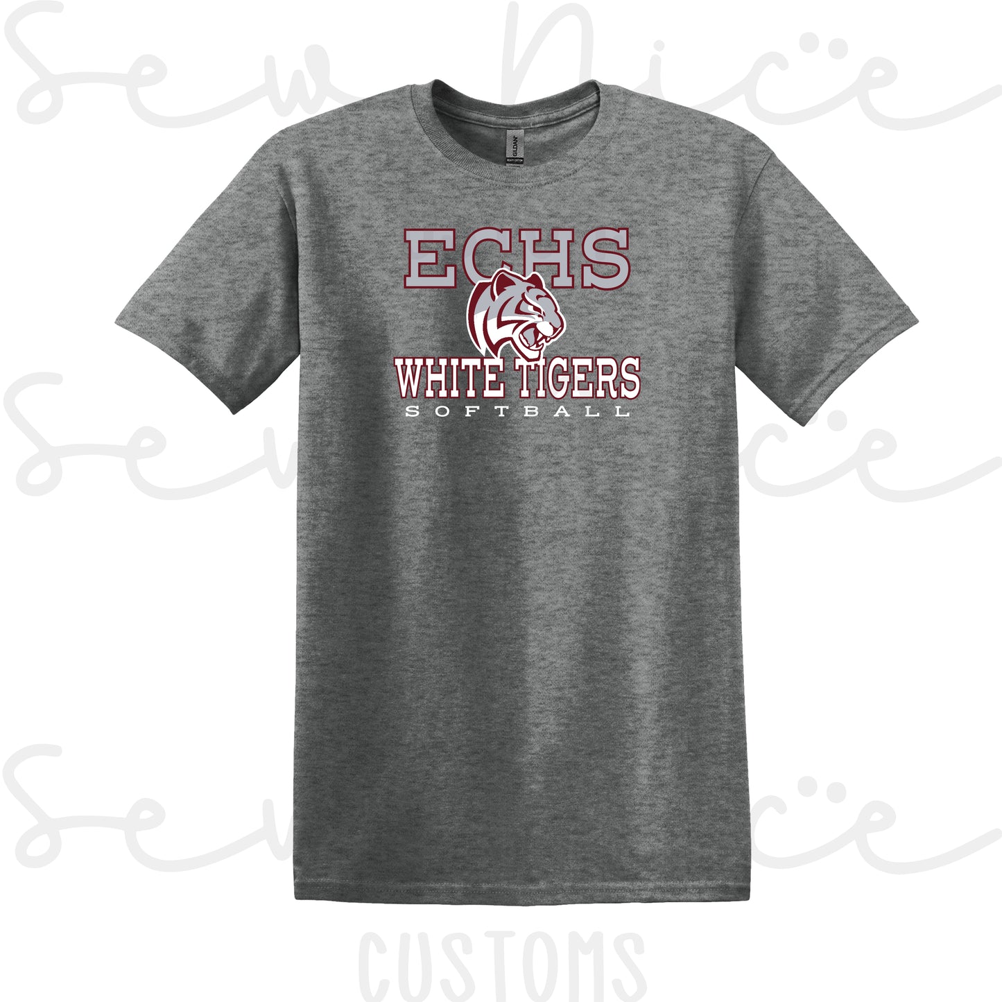 ECHS White Tigers Softball- Unisex Adult/Youth T-Shirt