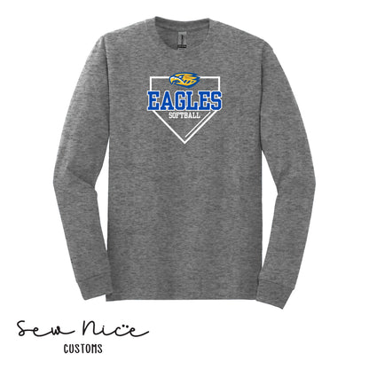 YOUTH Eagles Softball Plate - Long Sleeve Shirt