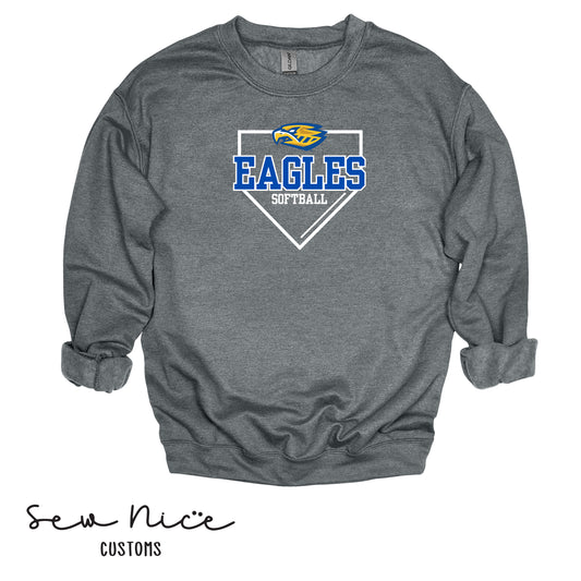 Eagles Softball Plate- Crewneck Sweatshirt