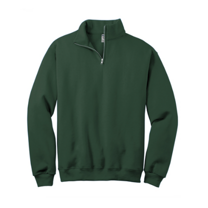 Embroidered Ghost with Drink - Unisex 1/4 Zip Sweatshirt