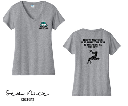 Guajome Wrestling Quote Design- Laides V-Neck Shirt