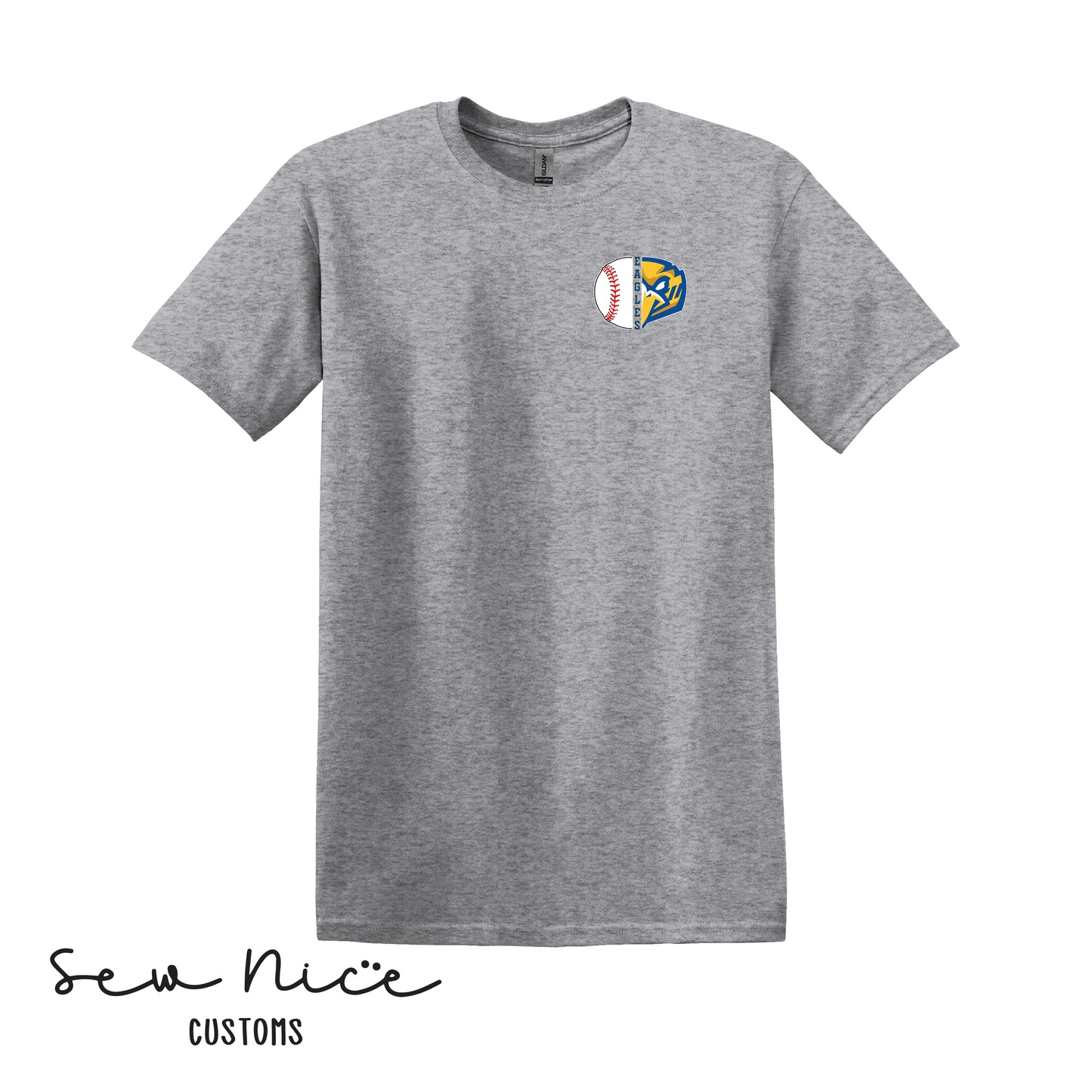 Split Baseball & Eagle Face- Unisex Adult/Youth T-Shirt