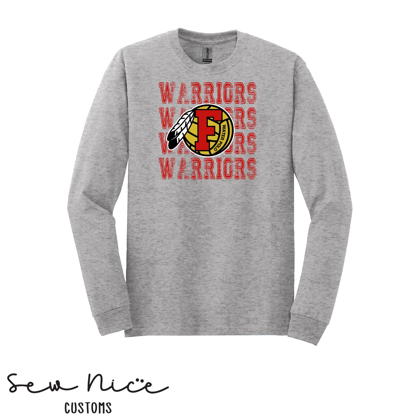 Warriors Stacked FHS Water Polo- Unisex Adult/Youth Long Sleeve Shirt