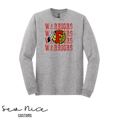 Warriors Stacked FHS Water Polo- Unisex Adult/Youth Long Sleeve Shirt