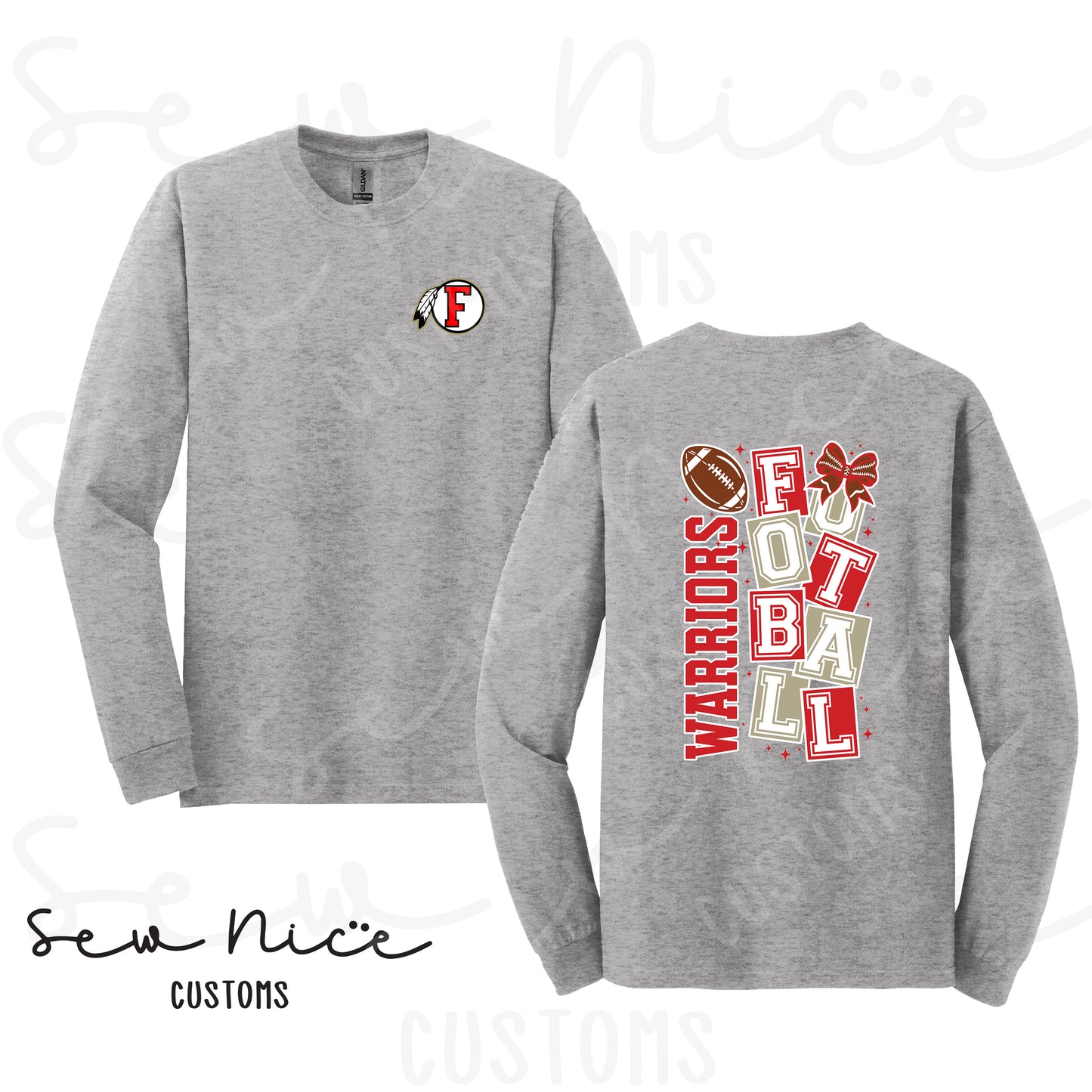 Warriors Football Block-Long Sleeve Shirt