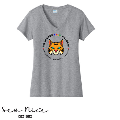 STEM-Mascot-Ladies V-Neck Shirt
