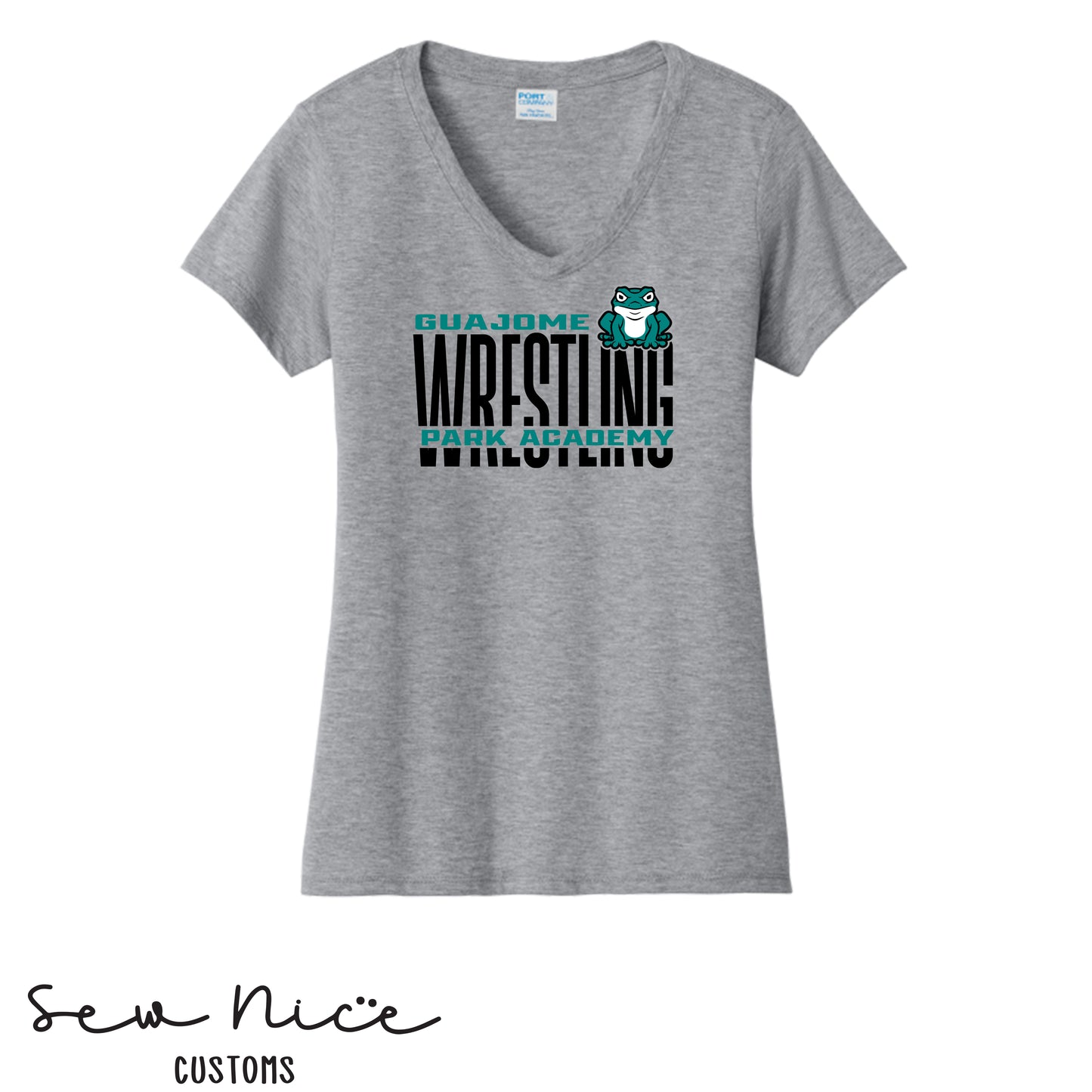 Guajome Tall WRESTLING Design- Ladies V-Neck Shirt