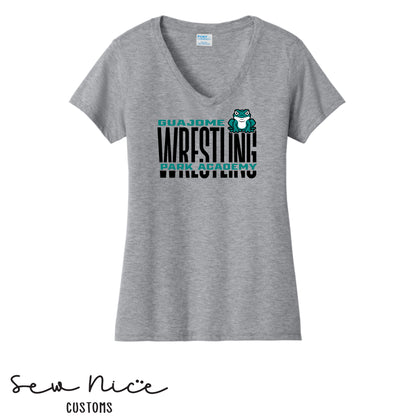 Guajome Tall WRESTLING Design- Ladies V-Neck Shirt