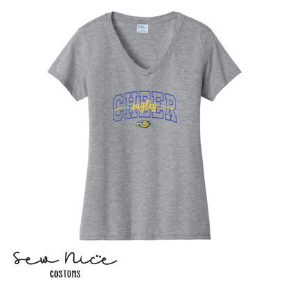 CHEER Eagles Script- Ladies V-Neck Shirt