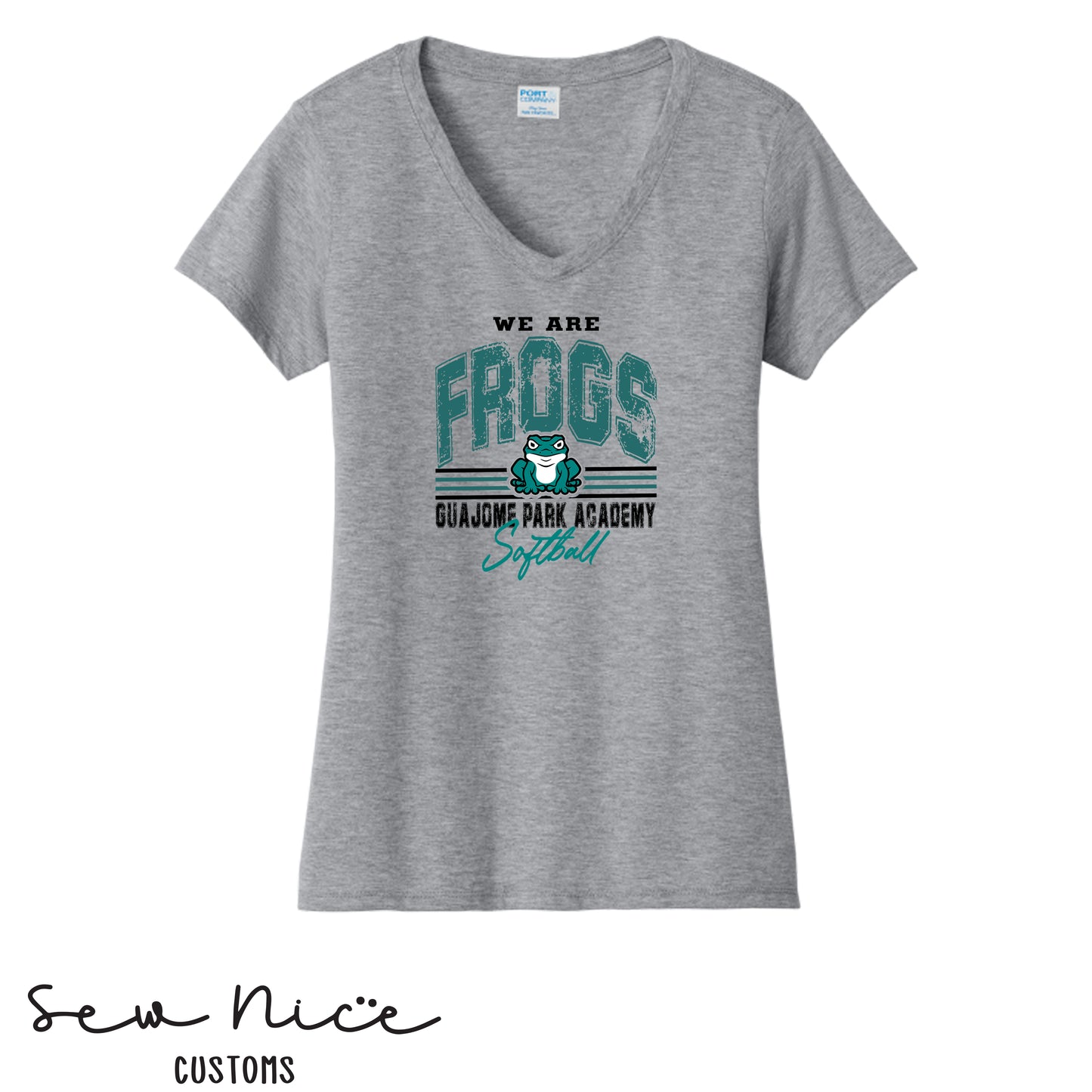 Guajome-Vintage-Softball-Ladies V-Neck Shirt