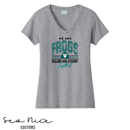 Guajome-Vintage-Softball-Ladies V-Neck Shirt