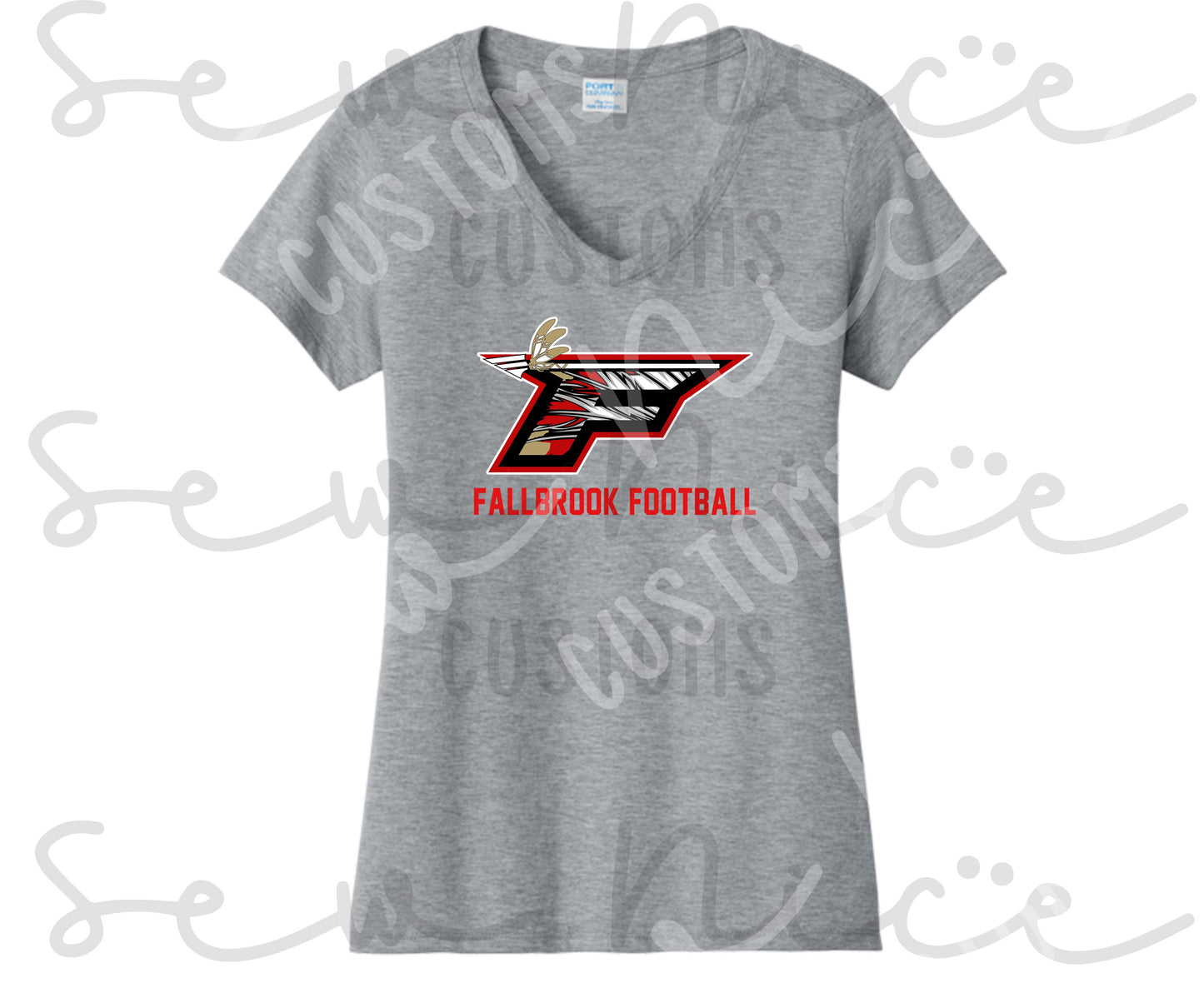 F Football Ladies V-Neck Shirt