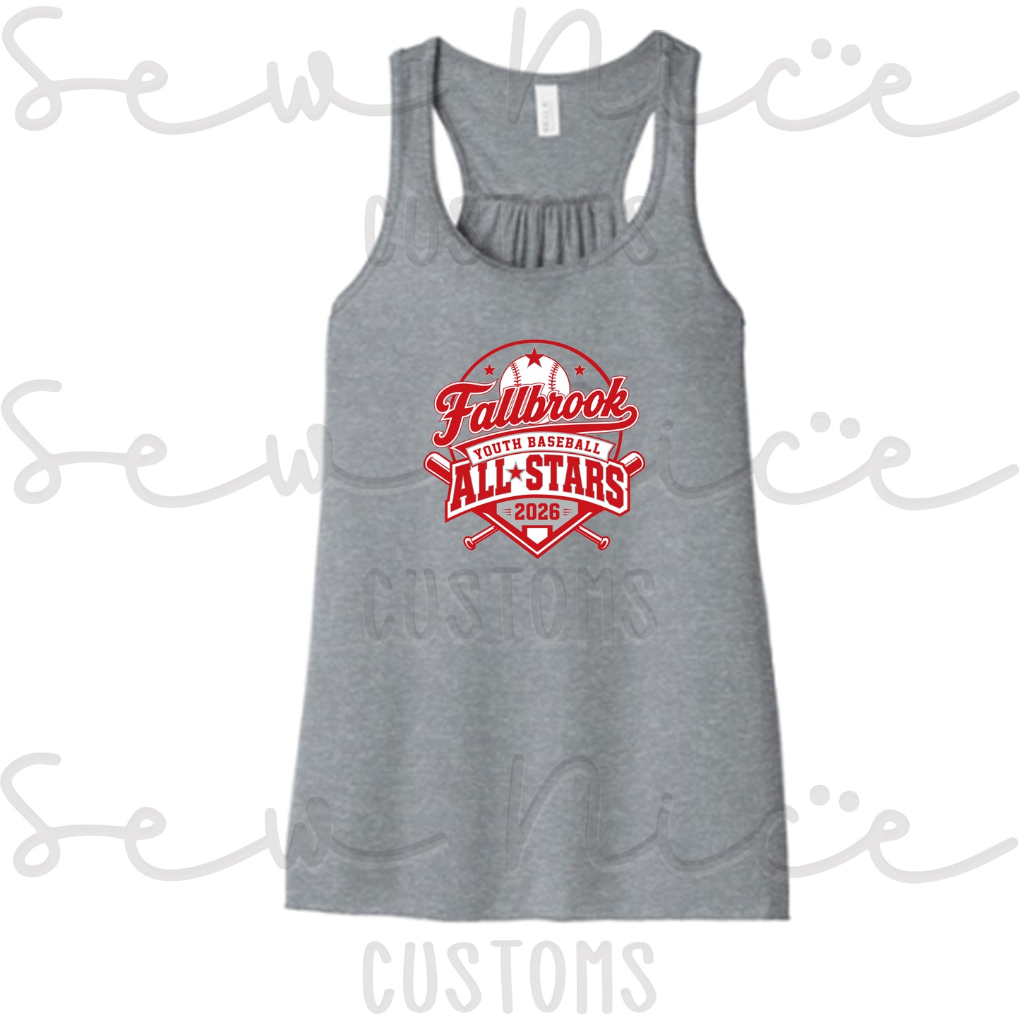 Fallbrook Youth Baseball- ALL STARS 2026- Ladies Flowy Tank