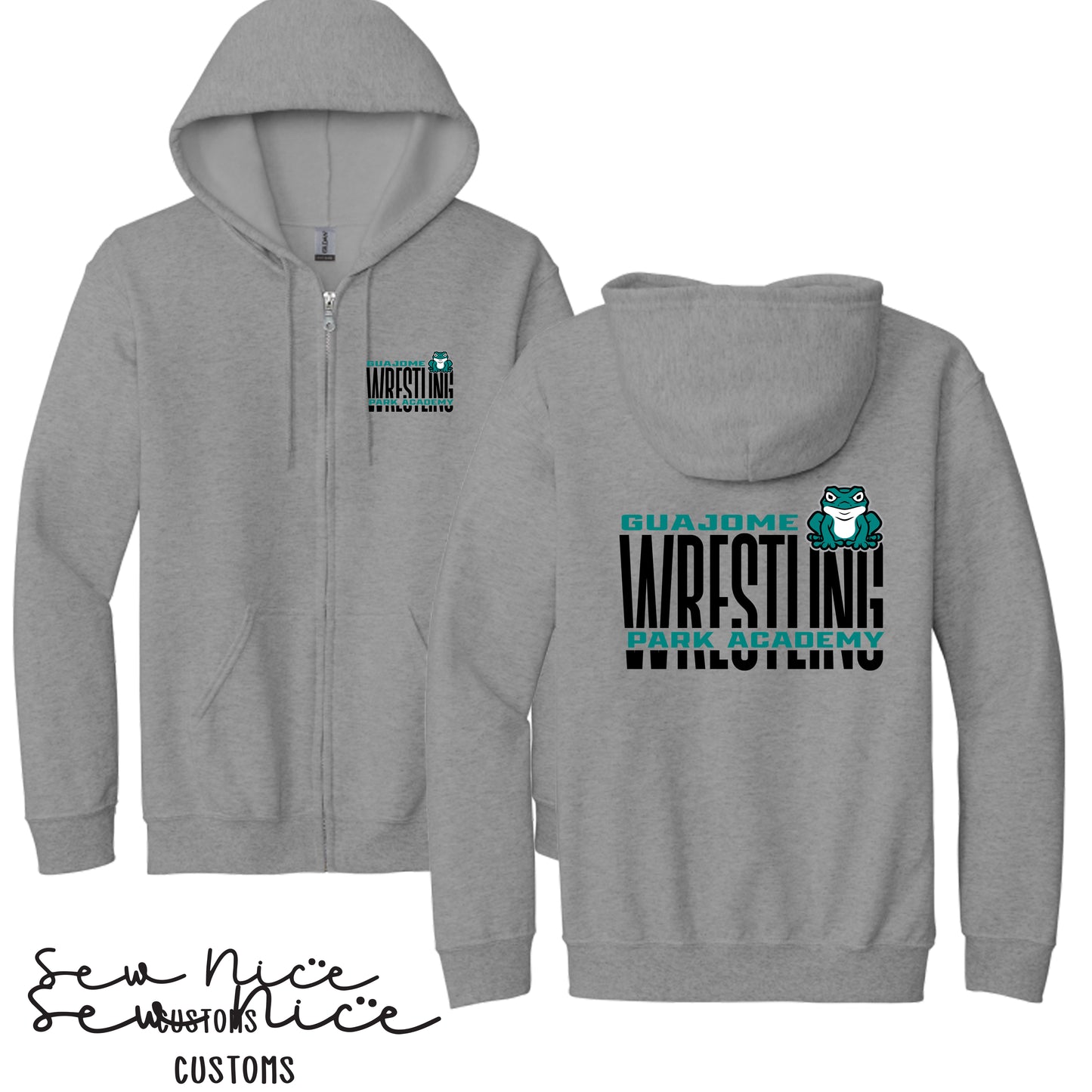 Guajome Tall WRESTLING Design- Unisex Adult/Youth Full Zip Hoodie