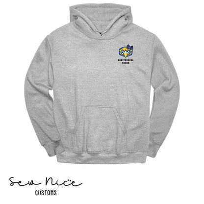 San Pasqual CHEER Glitter Bow- Unisex Adult/Youth Hoodie