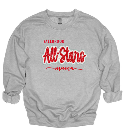 Fallbrook ALL STARS Glitter Applique Crewneck Sweatshirt