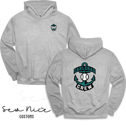 Carlsbad Crew Unisex Hoodie - Left Chest & Back Design