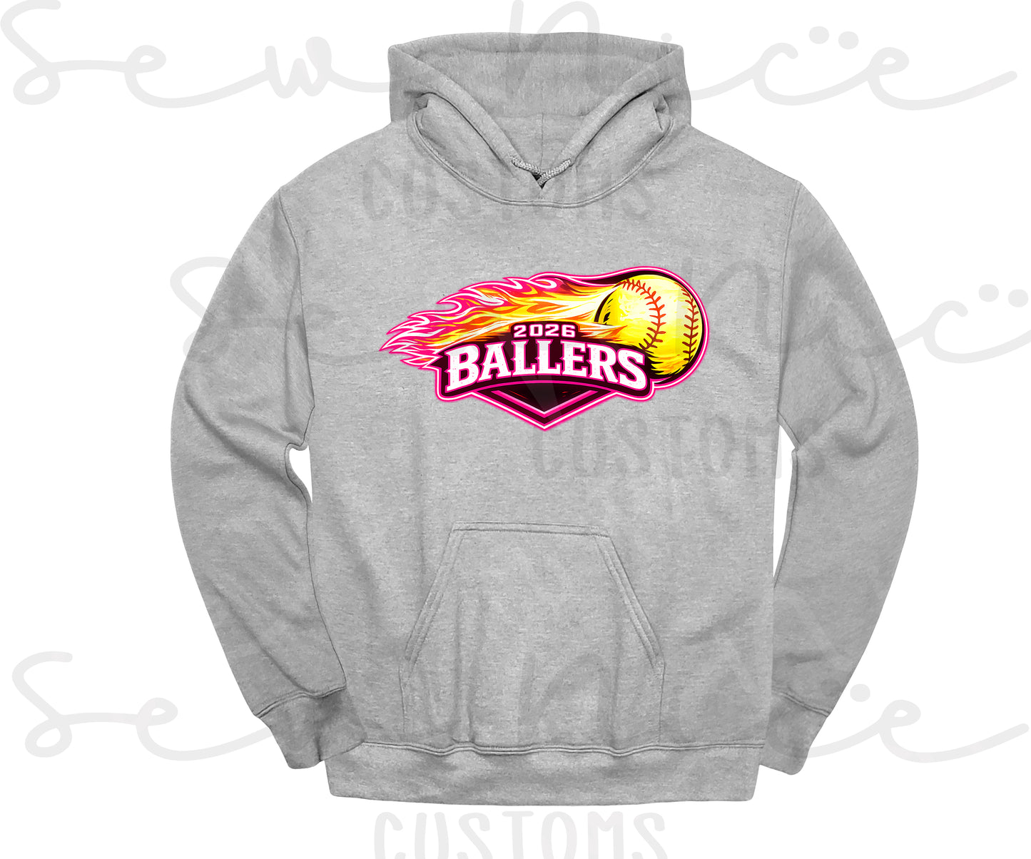 2026 Ballers (Flame) Softball- Unisex Hoodie