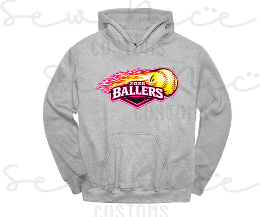 2026 Ballers (Flame) Softball- Unisex Hoodie