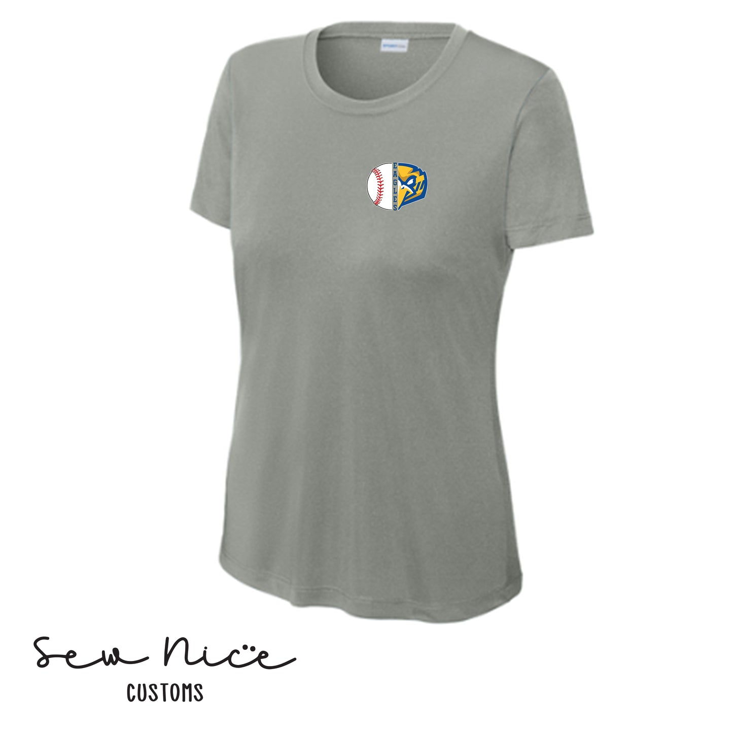 Split Baseball & Eagles Face- Ladies Adult/Youth Dri Fit Shirt