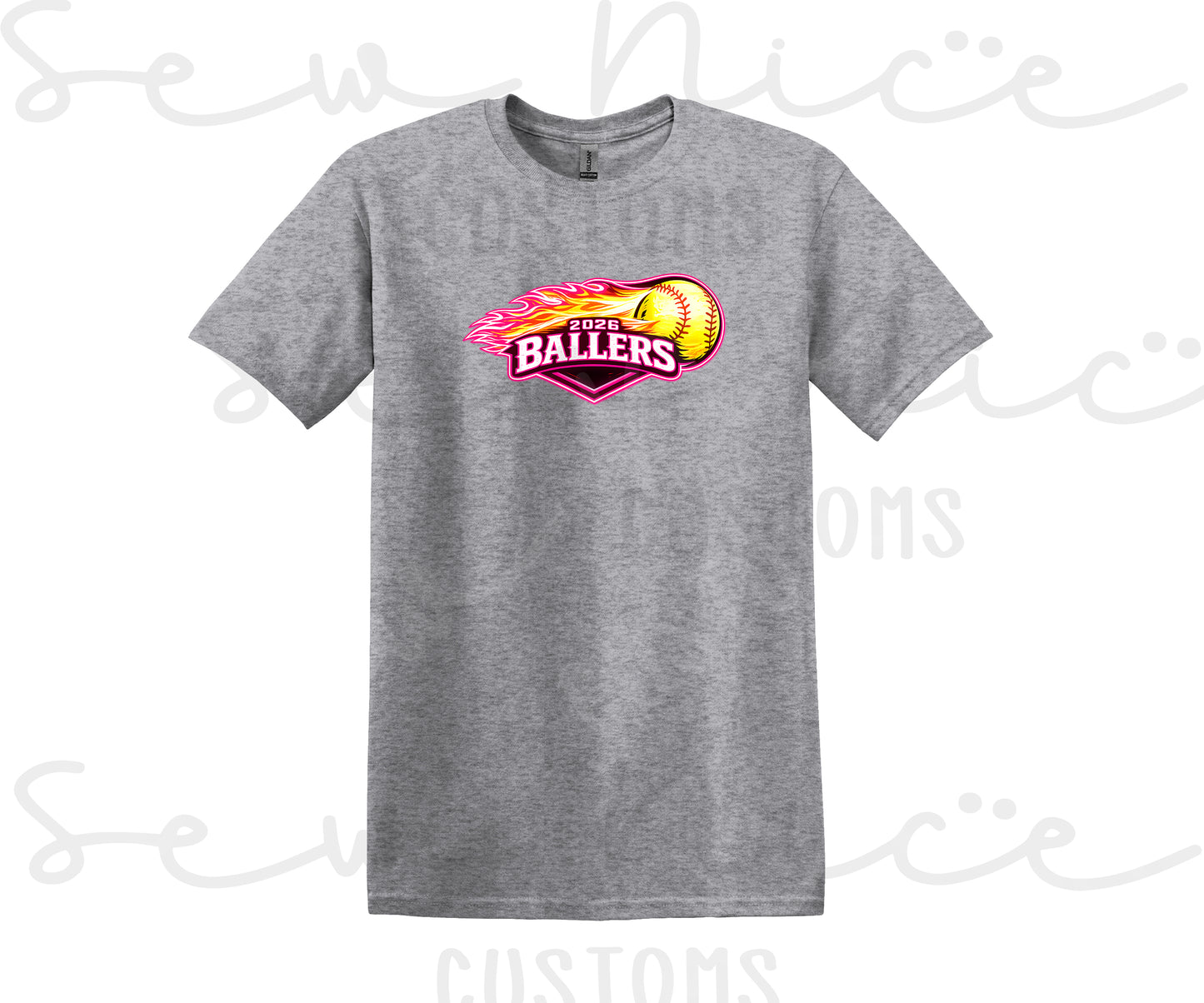 2026 Ballers (Flame) Softball- Unisex T-Shirt