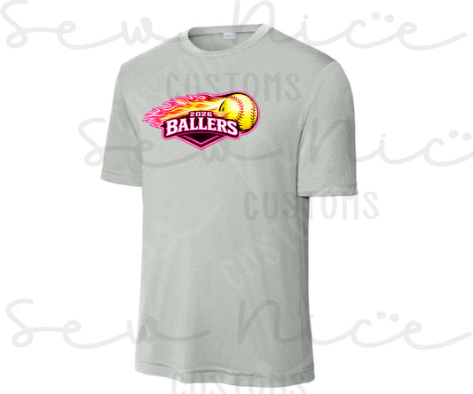 2026 Ballers (Flame) Softball- Unisex Dri Fit Shirt