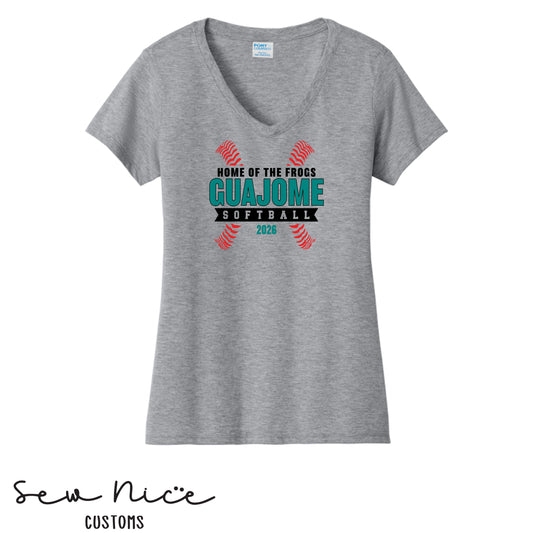 Guajome Seams Softball- Ladies V-Neck Shirt