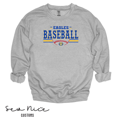 Eagles Baseball Stripes- Unisex Adult/Youth Crewneck Sweatshirt