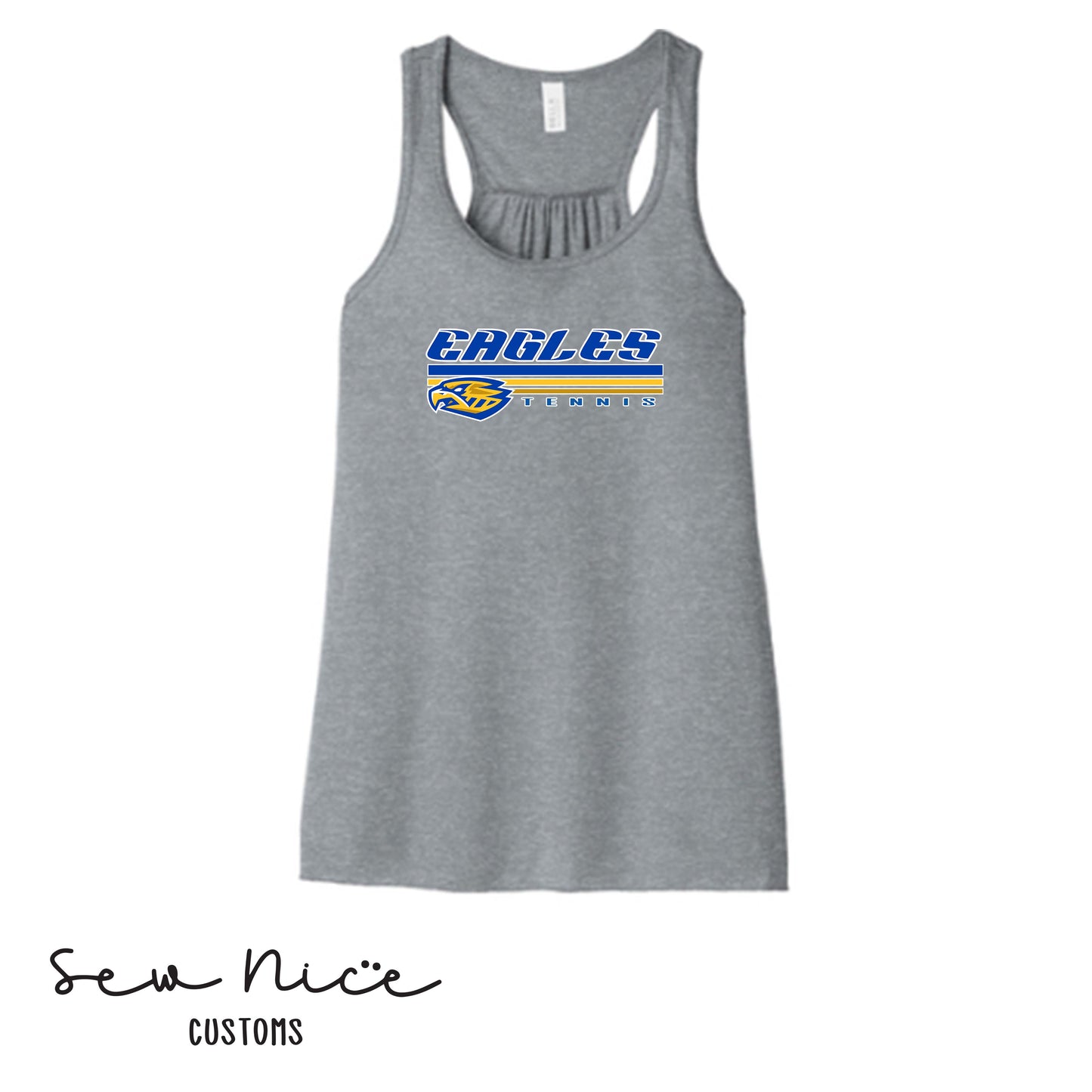 SP Eagles Lines- Tennis- Ladies Bella Canvas Flowy Tank Top