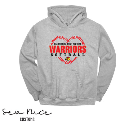 FHS Warriors Seam Heart- Unisex Adult/Youth Hoodie