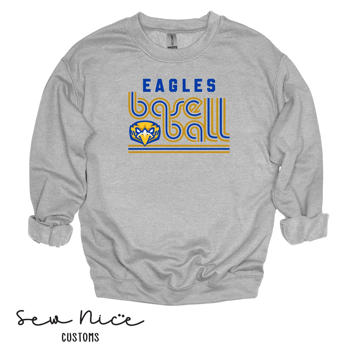Retro Eagles Baseball- Unisex Adult/Youth Crewneck Sweatshirt