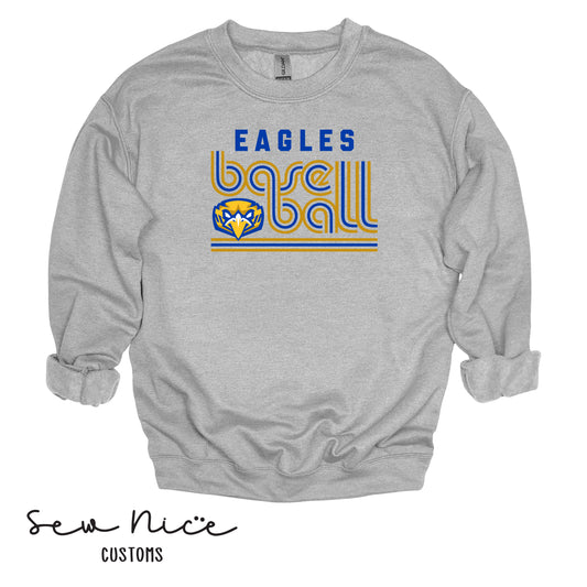 Retro Eagles Baseball- Unisex Adult/Youth Crewneck Sweatshirt