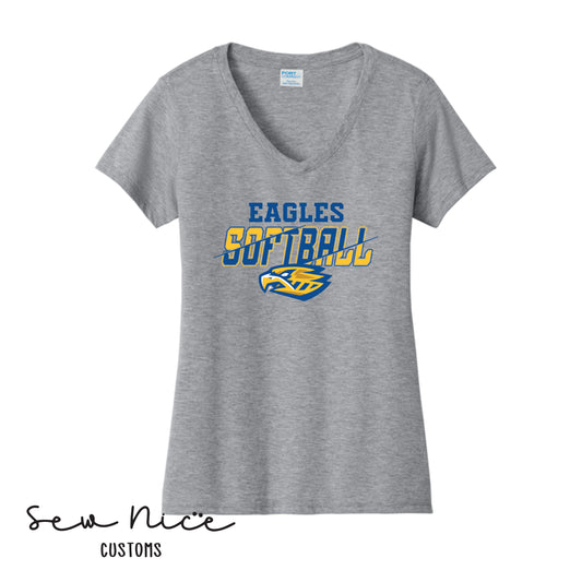 Eagles Slash Softball- Ladies V-Neck Shirt