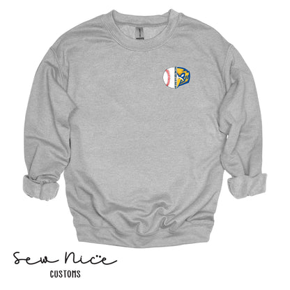 Split Baseball & Eagle Face- Unisex Adult/Youth Crewneck Sweatshirt