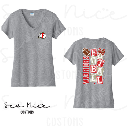 Warriors Fallbrook Block- Ladies V-Neck