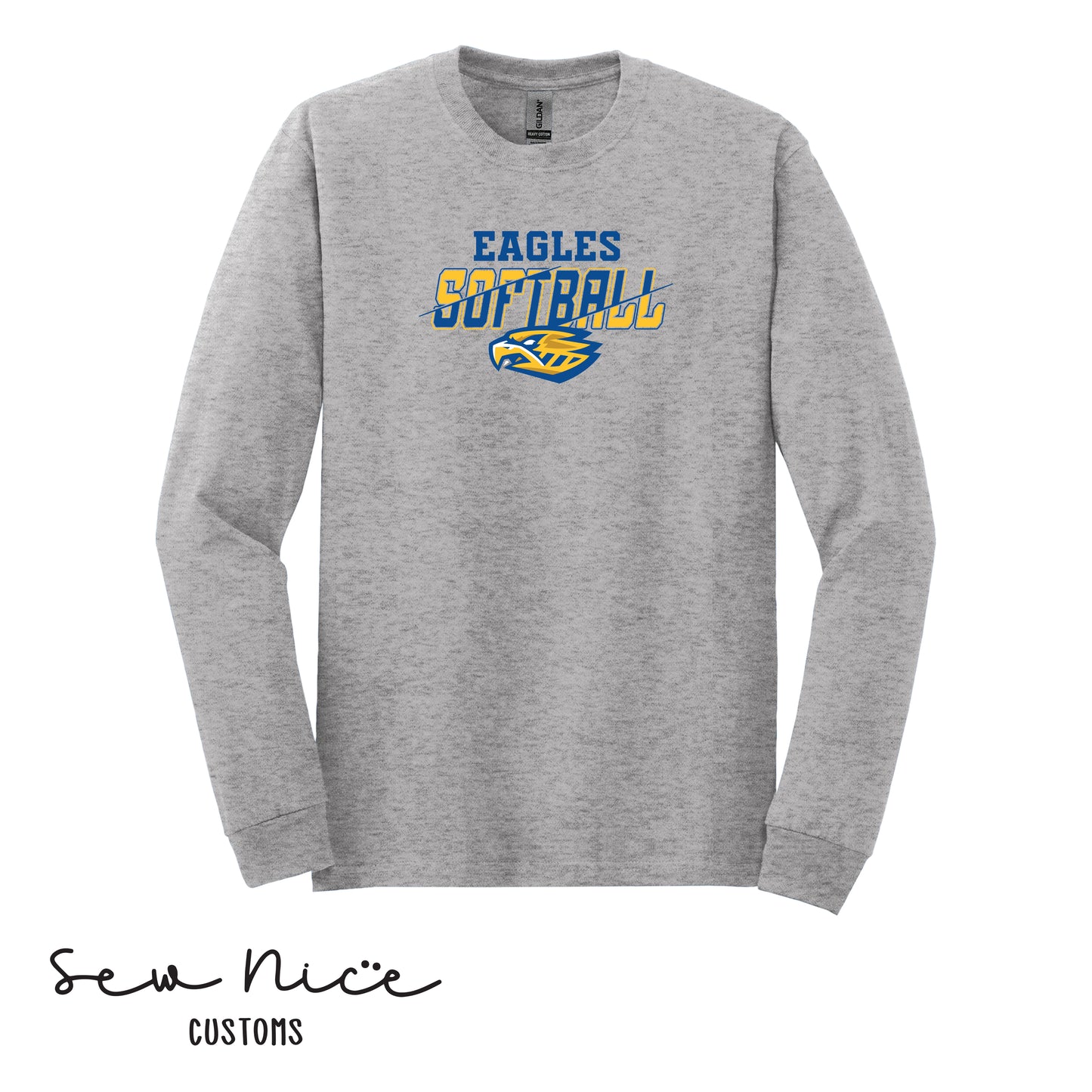 Eagles Slash Softball- Unisex Adult/Youth Long Sleeve Shirt