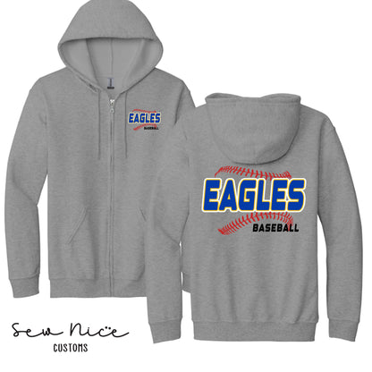 EAGLES Seam Design- Unisex Adult/Youth Full Zip Hoodie