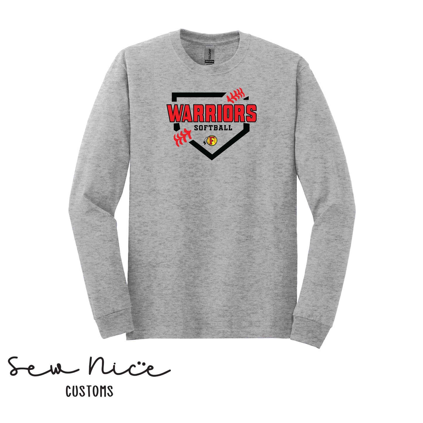FHS Softball Plate- Unisex Adult/Youth Long Sleeve Shirt