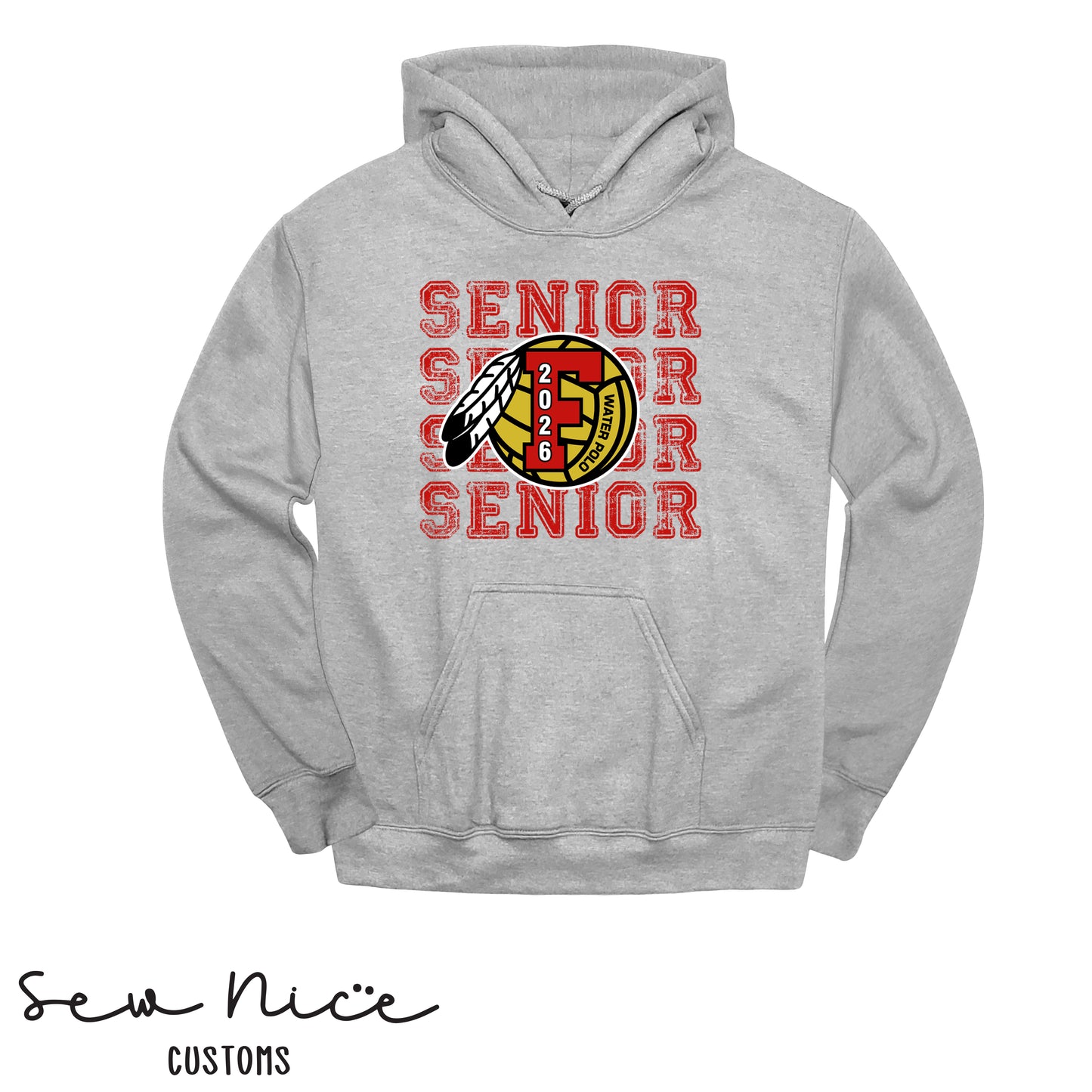 FHS Water Polo Stacked SENIOR 2026- Unisex Adult/Youth Hoodie
