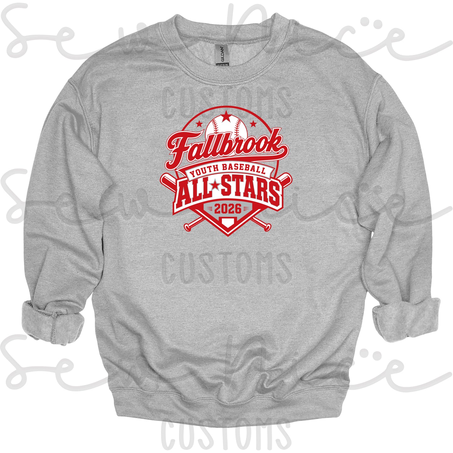 Fallbrook Youth Baseball- ALL STARS 2026-Unisex Crewneck Sweatshirt