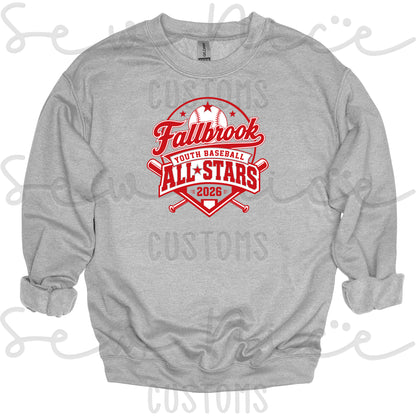 Fallbrook Youth Baseball- ALL STARS 2026-Unisex Crewneck Sweatshirt