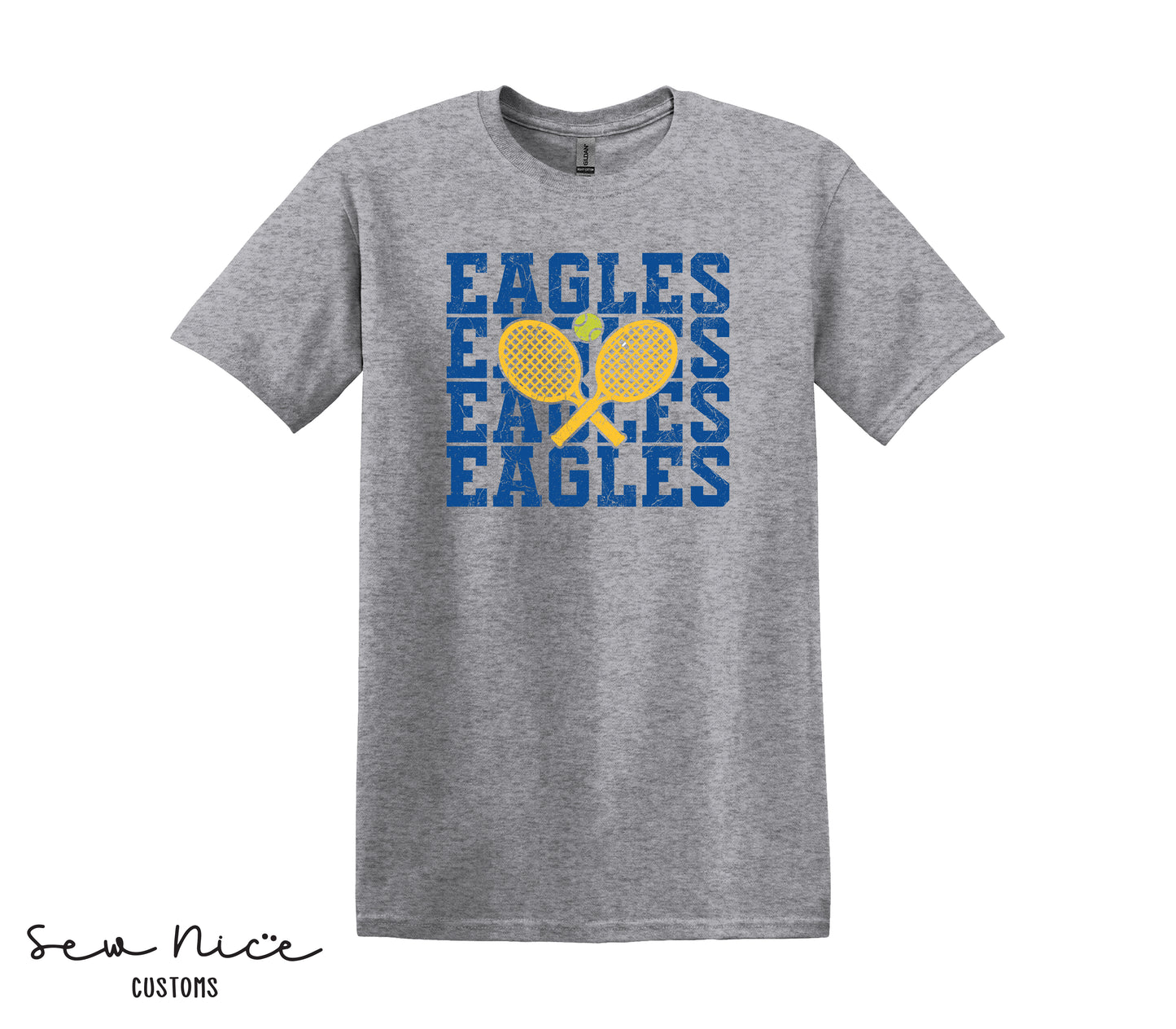 SP Eagles Stacked Tennis - Unisex Adult/Youth T-Shirt