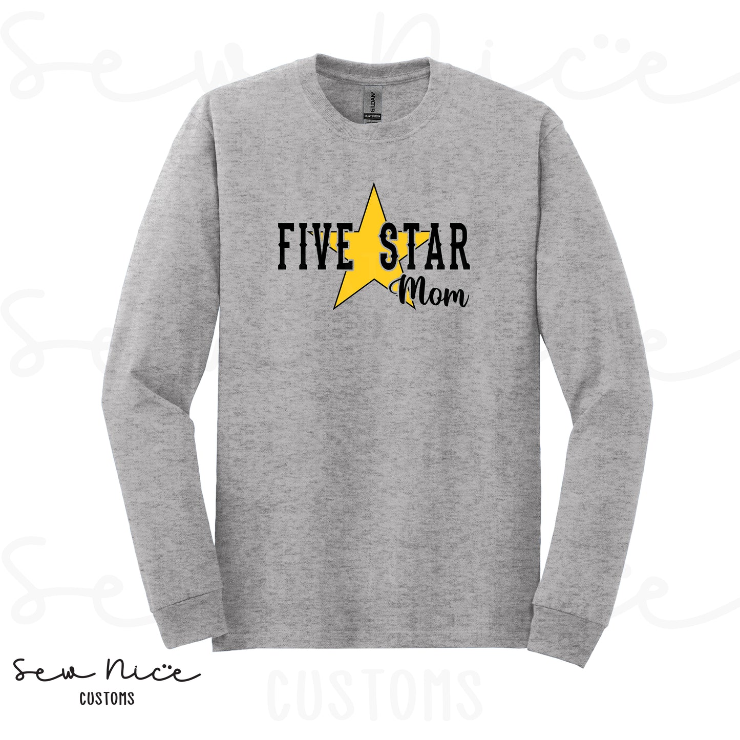 Five Star Mom/Custom- Adult/Youth Long Sleeve Shirt