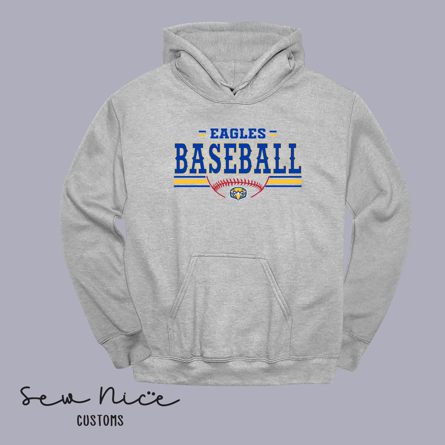 Eagles Baseball Stripes- Unisex Adult/Youth Hoodie