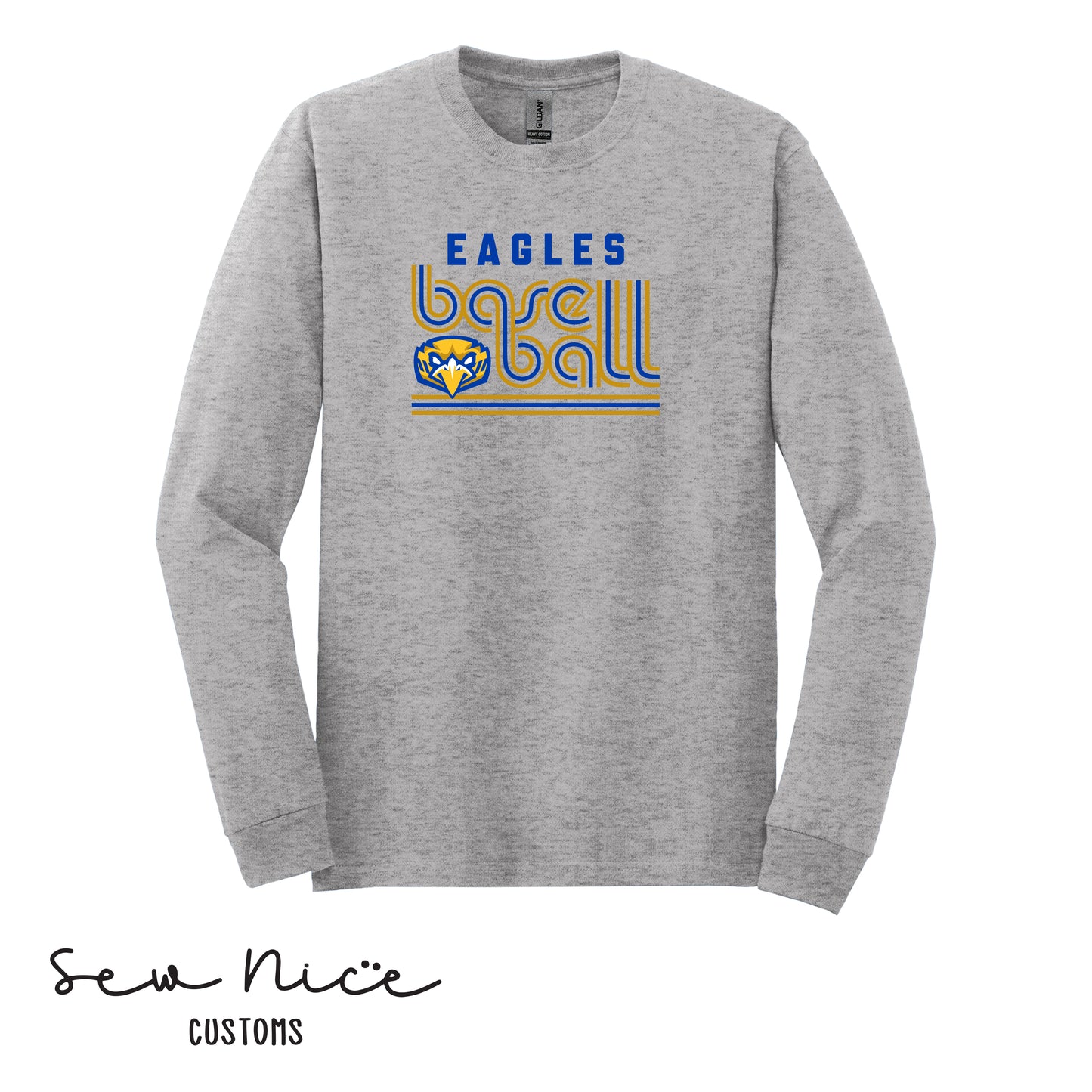 Retro Eagles Baseball- Unisex Adult/Youth Long Sleeve Shirt