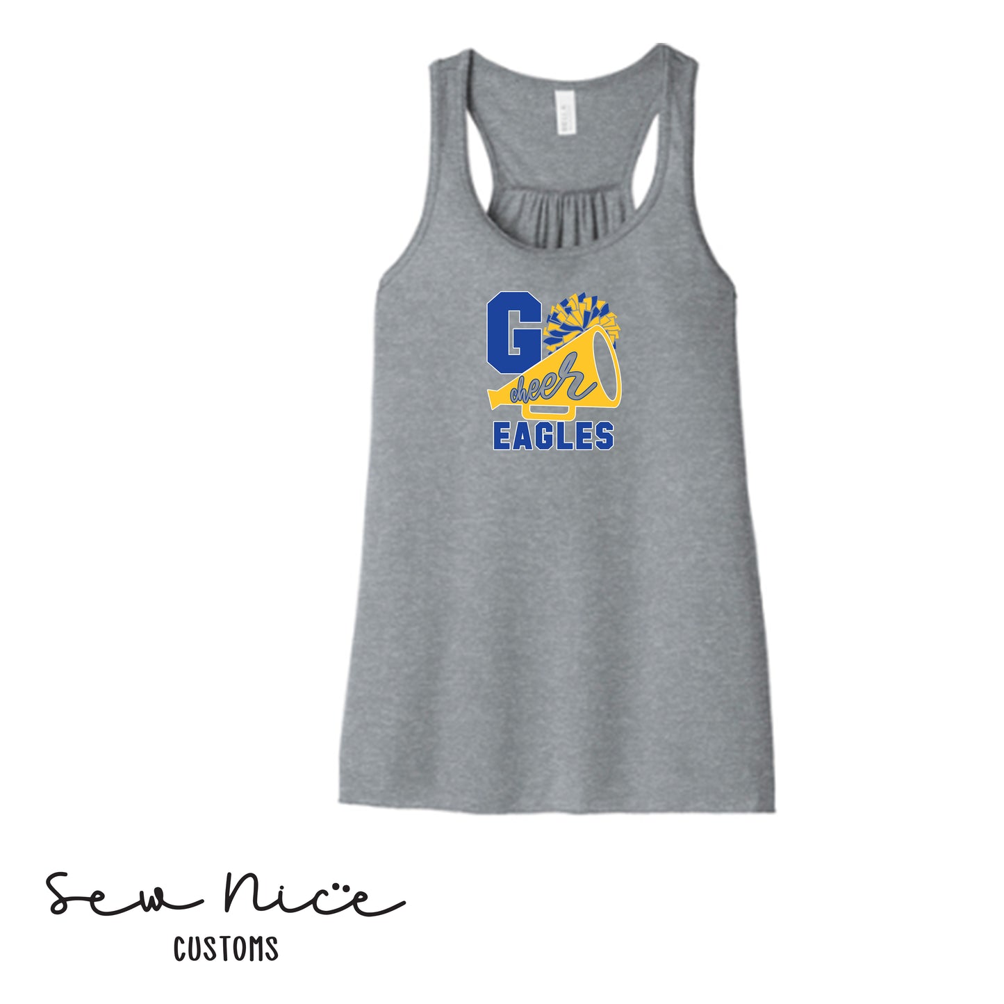GO CHEER Eagles- Ladies Bella Canvas Flowy Tank Top