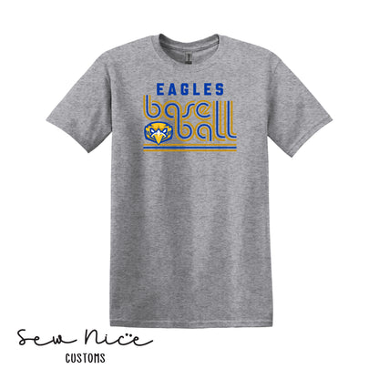 Retro Eagles Baseball- Unisex Adult/Youth T-Shirt