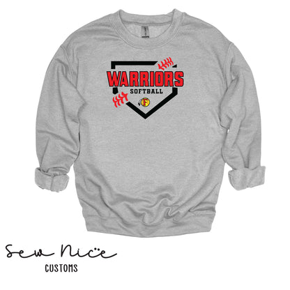 FHS Softball Plate- Unisex Adult/Youth Crewneck Sweatshirt