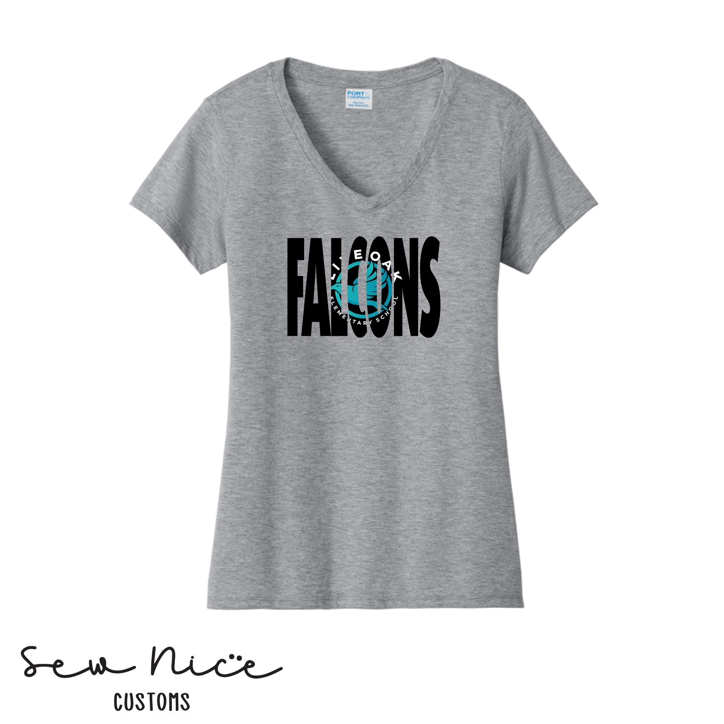 FALCONS Inside Logo- Women's V-Neck Shirt